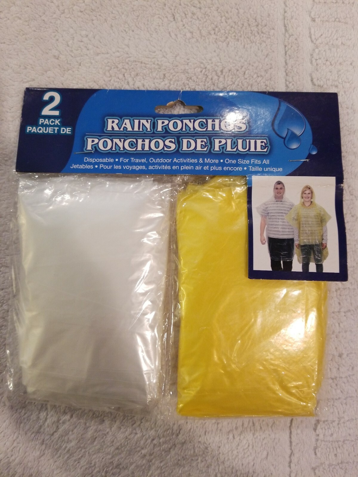 2 PACK RAIN PONCHOS 2 DISPOSABLE RAIN PONCHOS ~ Free USA S&H