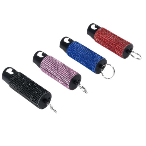 Bling It On Key Ring Self Defense Pepper Spray Women Jeweled Carry Case Glitter