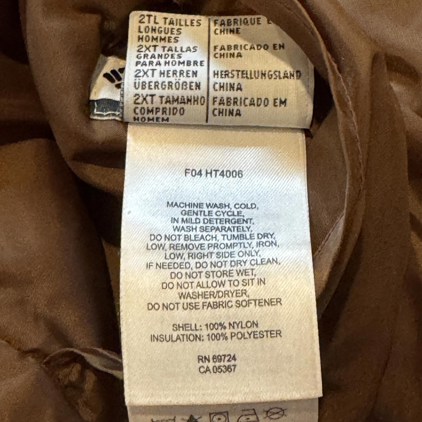 Columbia Sportswear Camo Men’s Tall 2XT Hunting Jacket Reversible NWOT Puffer