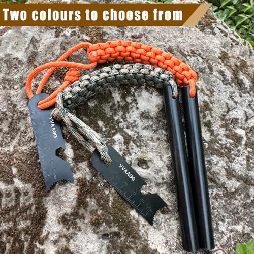 4 Inch Large Ferro Rods, Survival Flint Fire Starter Kit with Paracord Landyard