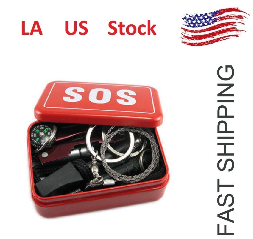 Self Help Outdoor Sport Camping Hiking Survival Emergency Gear Tools Box Kit Set