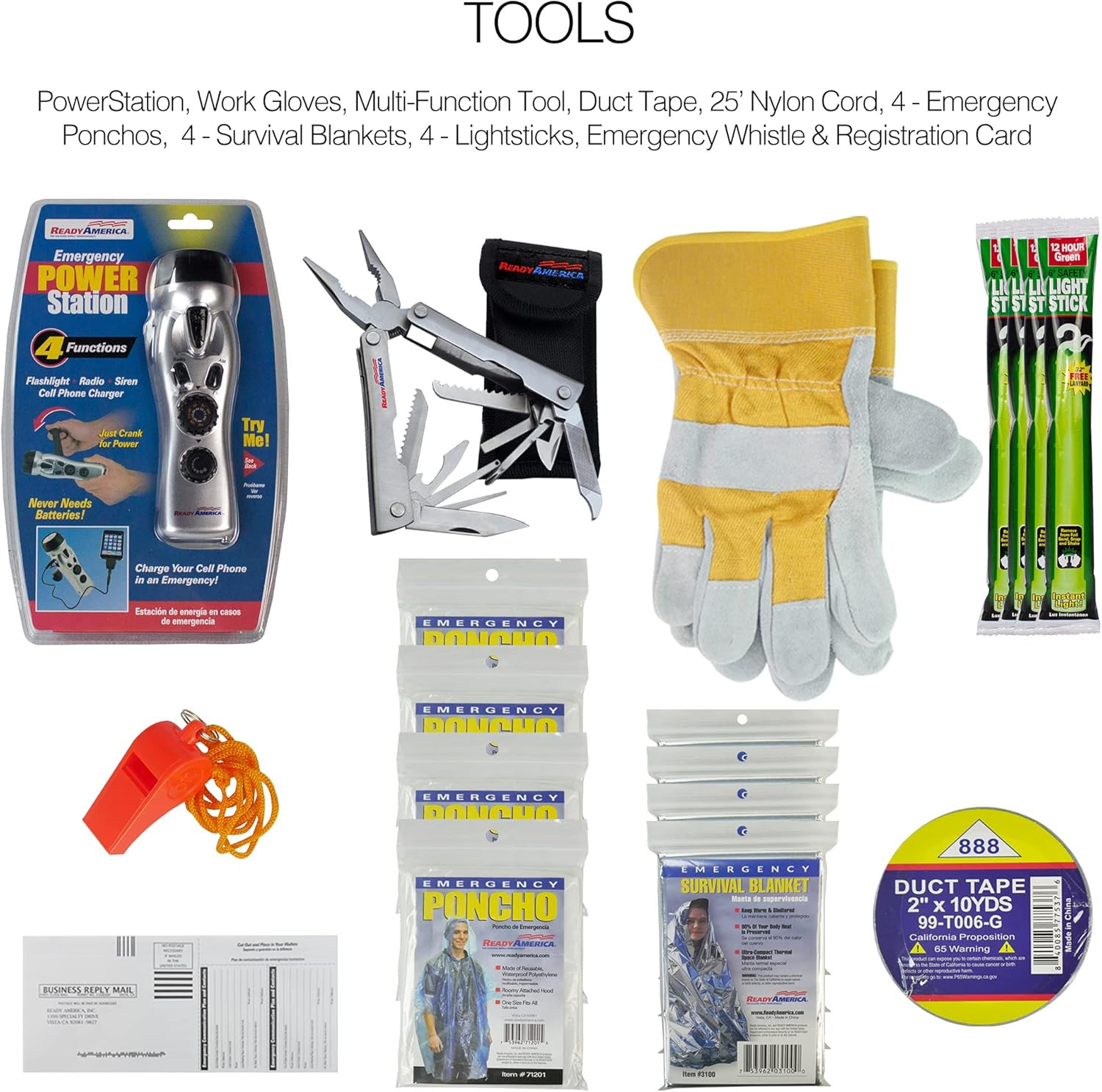 Deluxe 72-Hour Emergency Kit for 4, Complete Disaster Preparedness Backpack