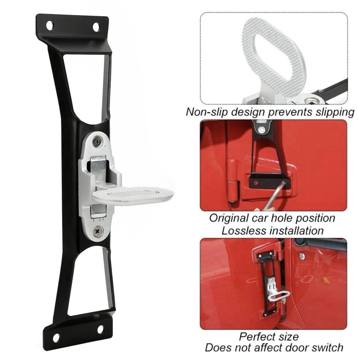 Non-Slip Door Hinge Pedal Folding Step Doorstep For Jeep JK 07-18