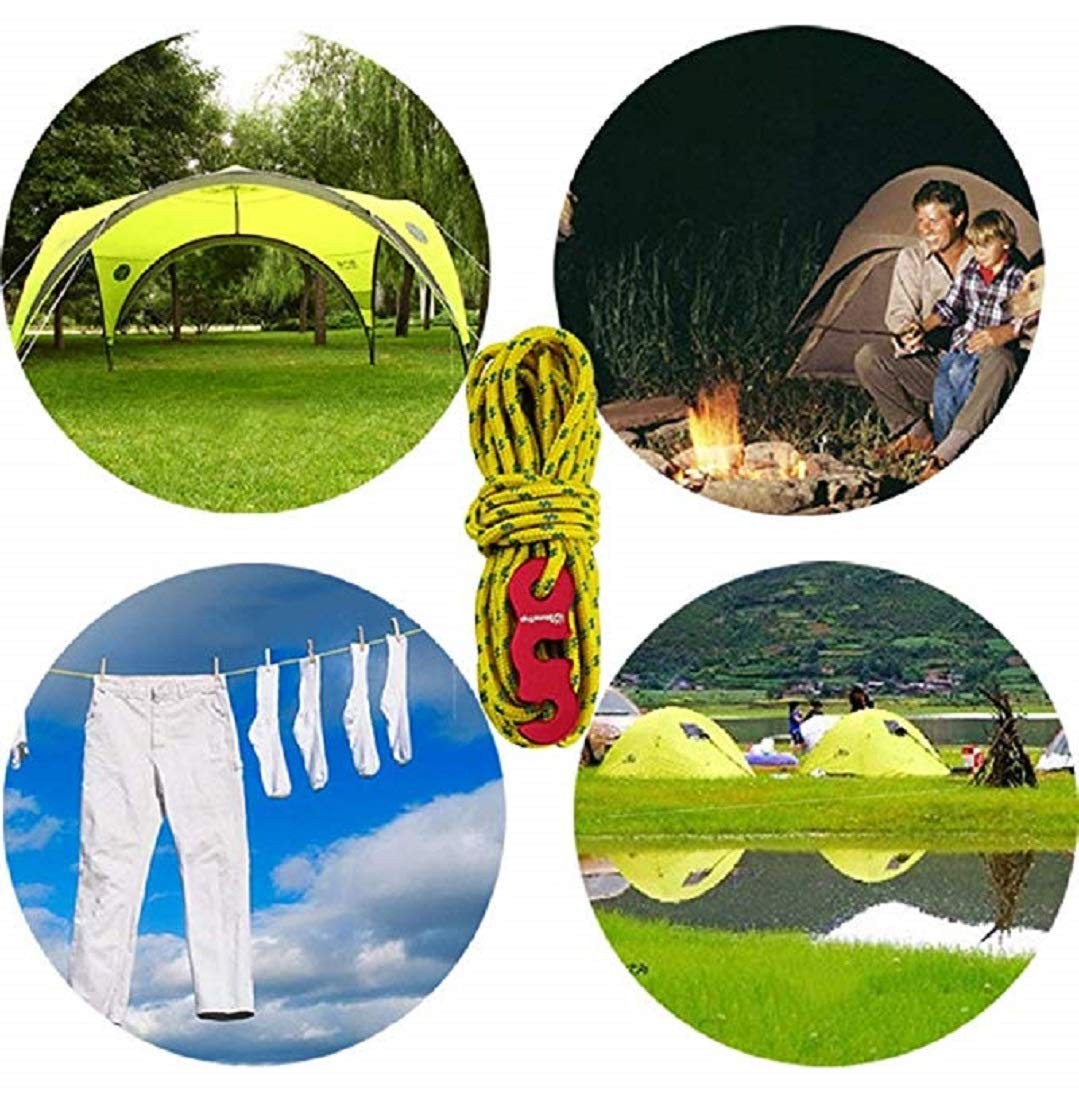 BPNHNA 4pcs 3mm Reflective Guyline with Tent Tensioner Cord Adjuster Black