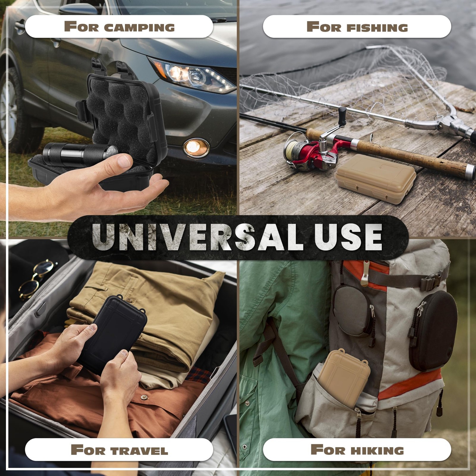 2 PCS Small Hard Case With Foam 4.92×2.95 Inch Waterproof Geocache Container