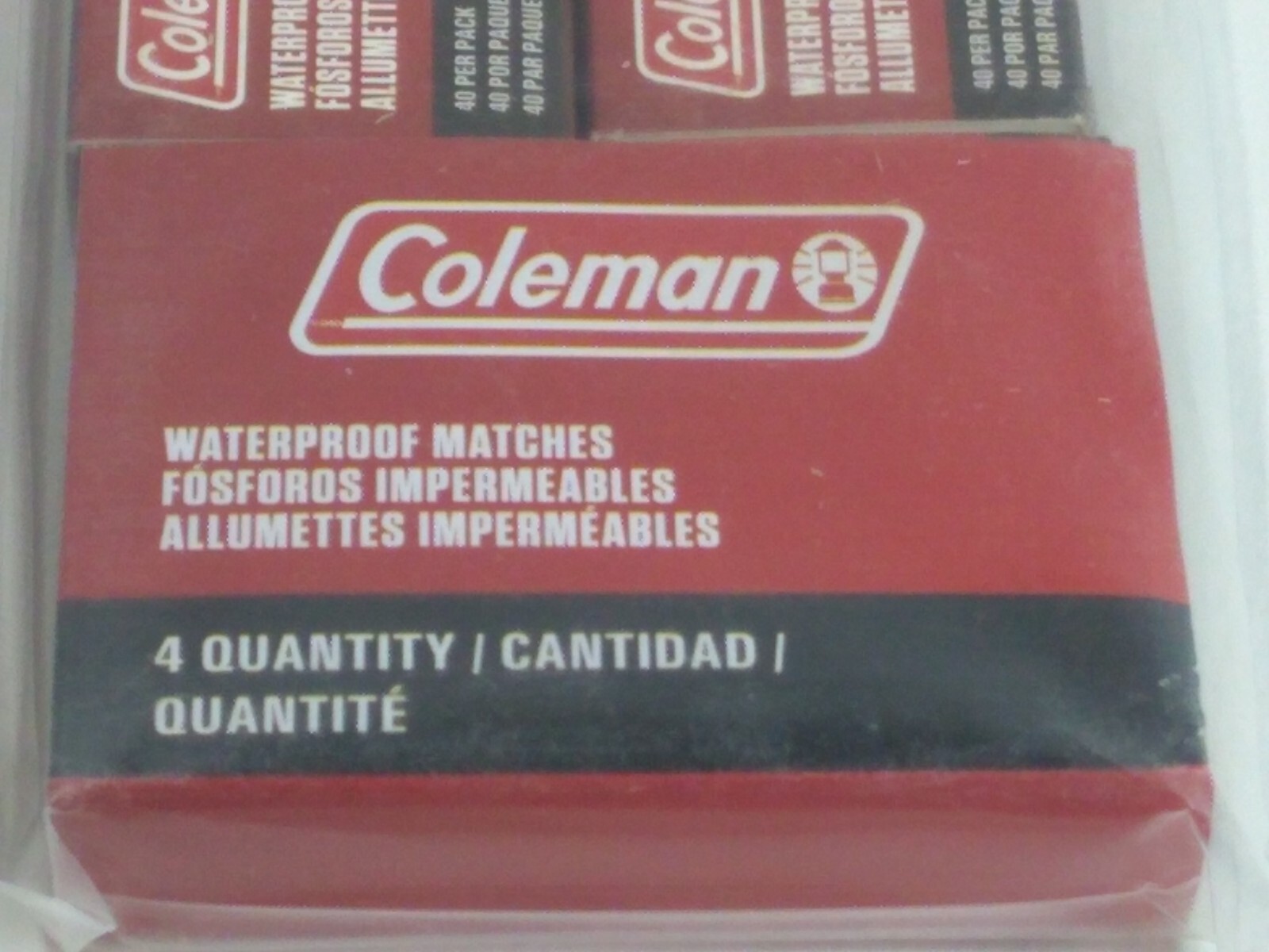 Lot of 2 Coleman Waterproof Matches Camping Emergency Pack of 4 Boxes 40 each
