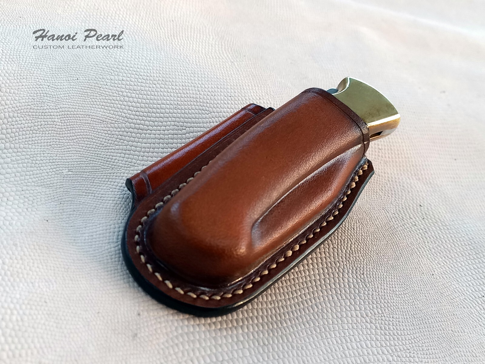 Buck 112 Ranger Sheath | Custom Horizontal Leather Sheath | Left Handed Sheath