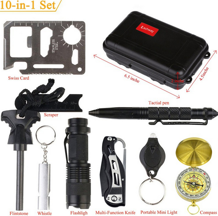 Emergency Survival Kits 11-in-1, Multi Survival Tools Outdoor Survival Gear