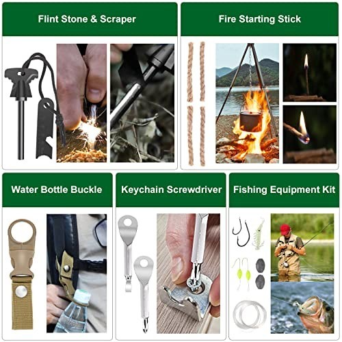Gifts for Men Dad Husband Teenage Boy, Survival Kit 28 in 1, Survival Gear Tool