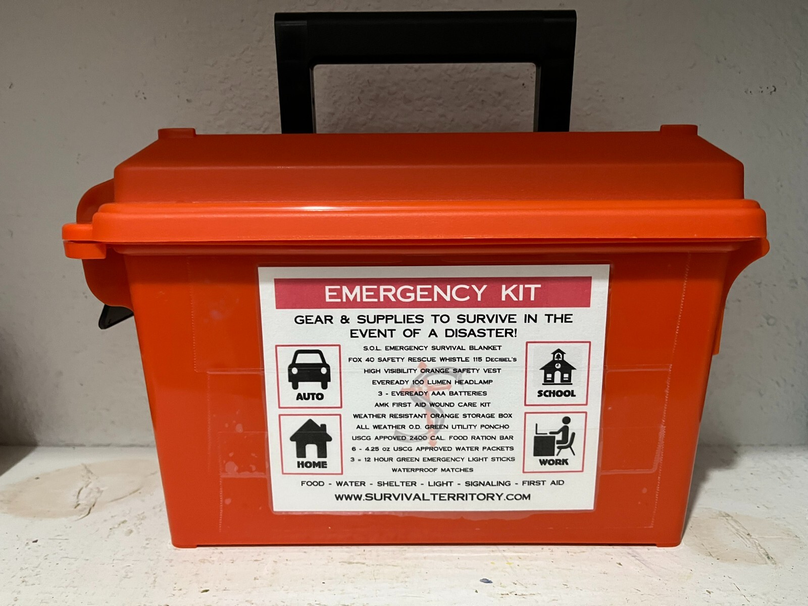 EMERGENCY SURVIVAL KIT – AUTO EMERGENCY KIT – 72 HOUR BUG OUT SURVIVAL KIT