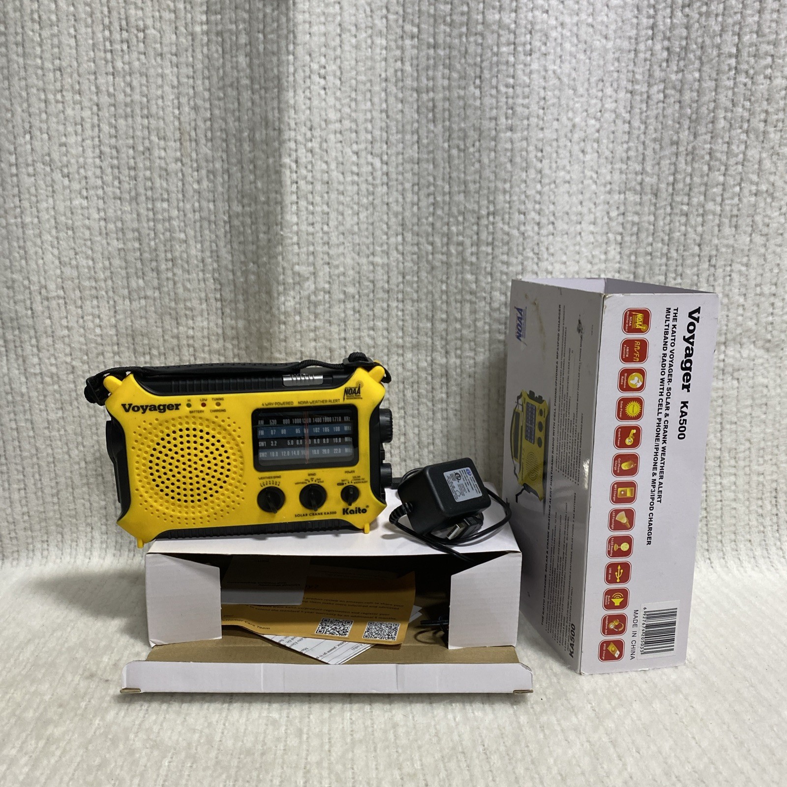 Yellow Kaito KA500 Voyager Solar Crank Battery Survival Radio AM FM Shortwave