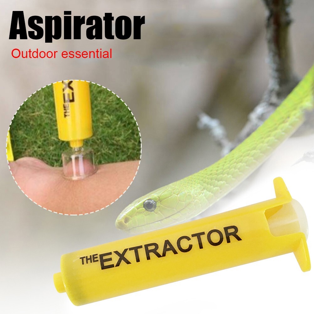 Insect Bug Bee Sting Snake Bite Venom Extractor Kit Pump for Outing Tool Yellow