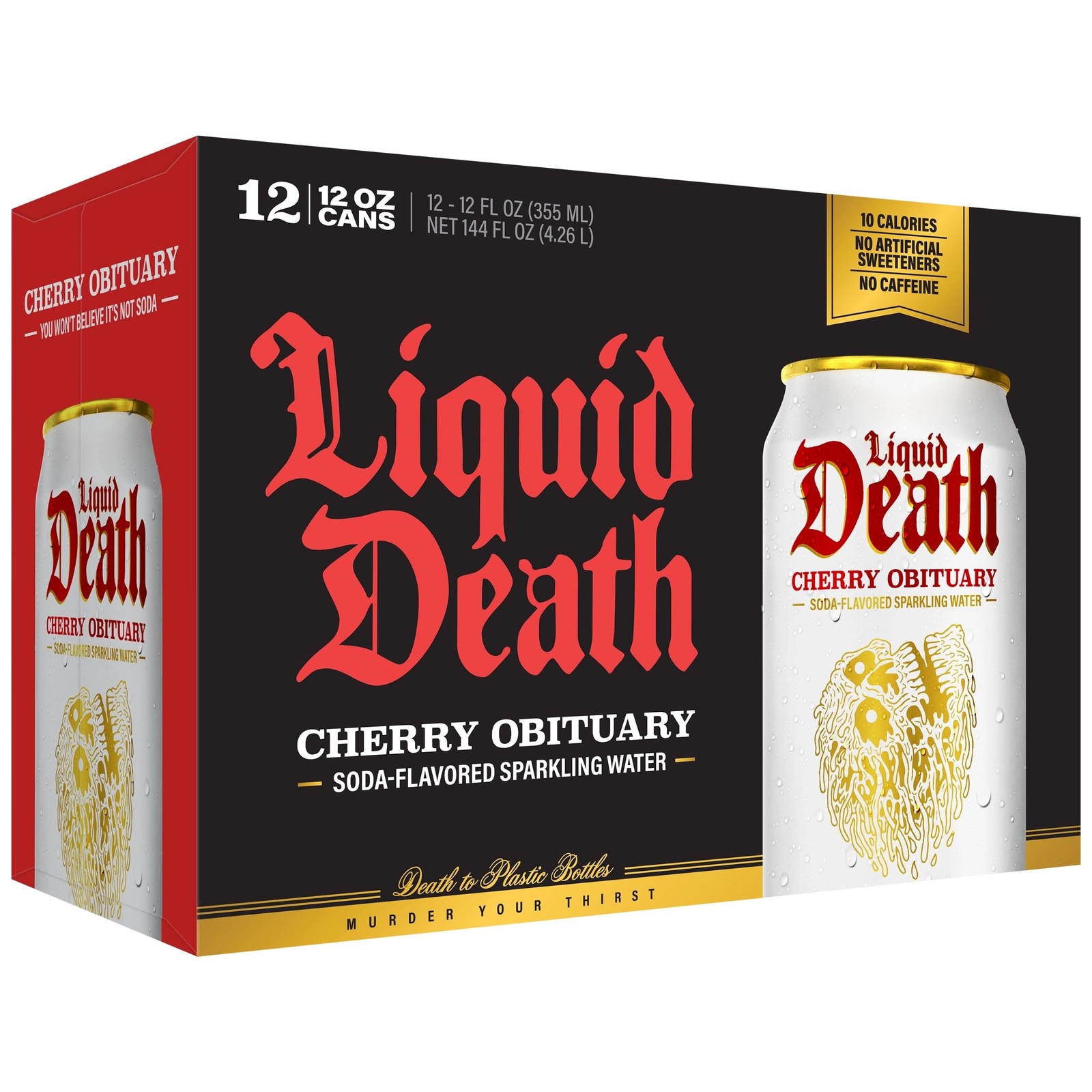 Soda-Flavored Sparkling Water – Cherry Obituary, Less Sugar*, Huge Flavor, No…