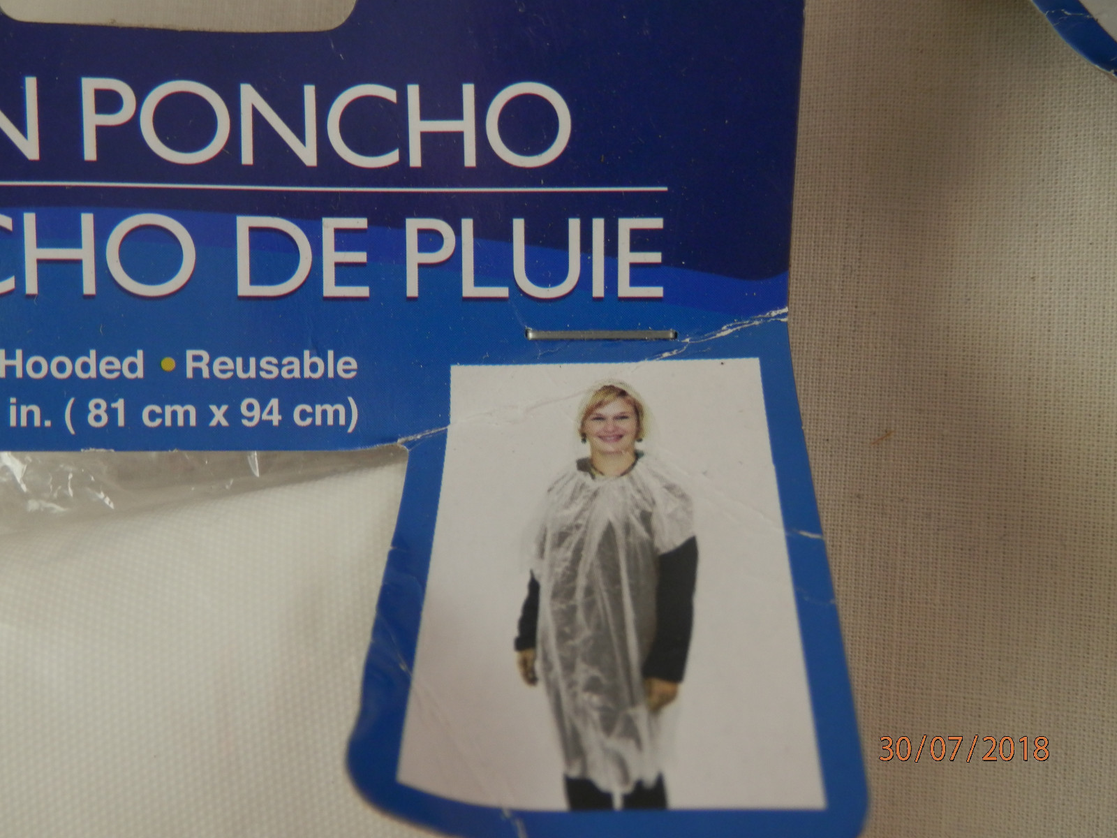 Emergency Rain Poncho Hooded Pair set of 2 One size NEW 32″ x 37″