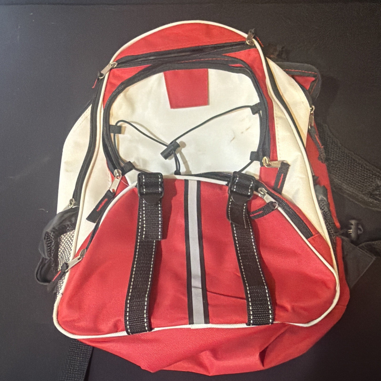 Survival Red White And Black Backpack Without Accessories (Backpack Only)