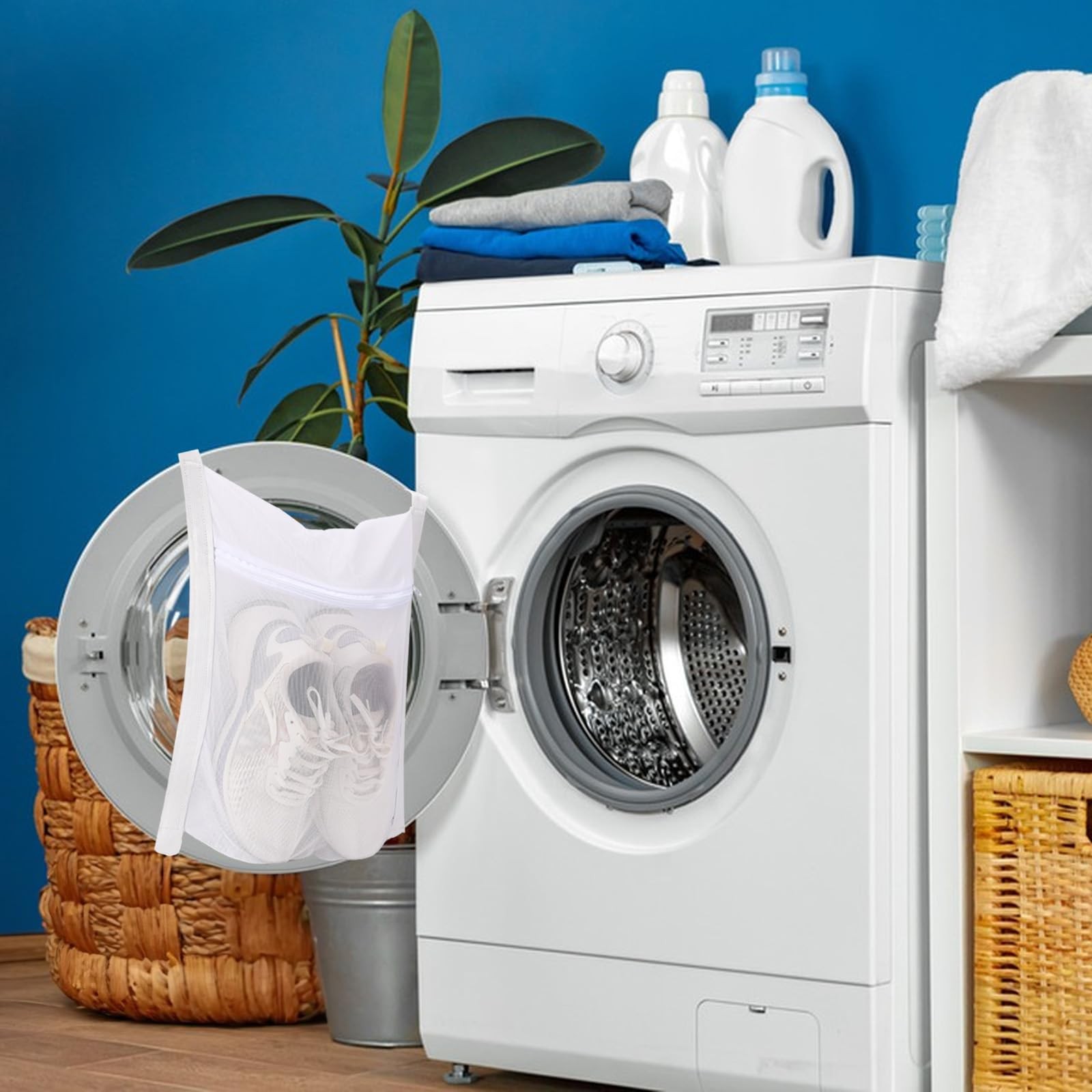 Laundry Bags,Sneaker Wash & Dry Net Bag for Dryer 7.48×5.51 x1.18, white