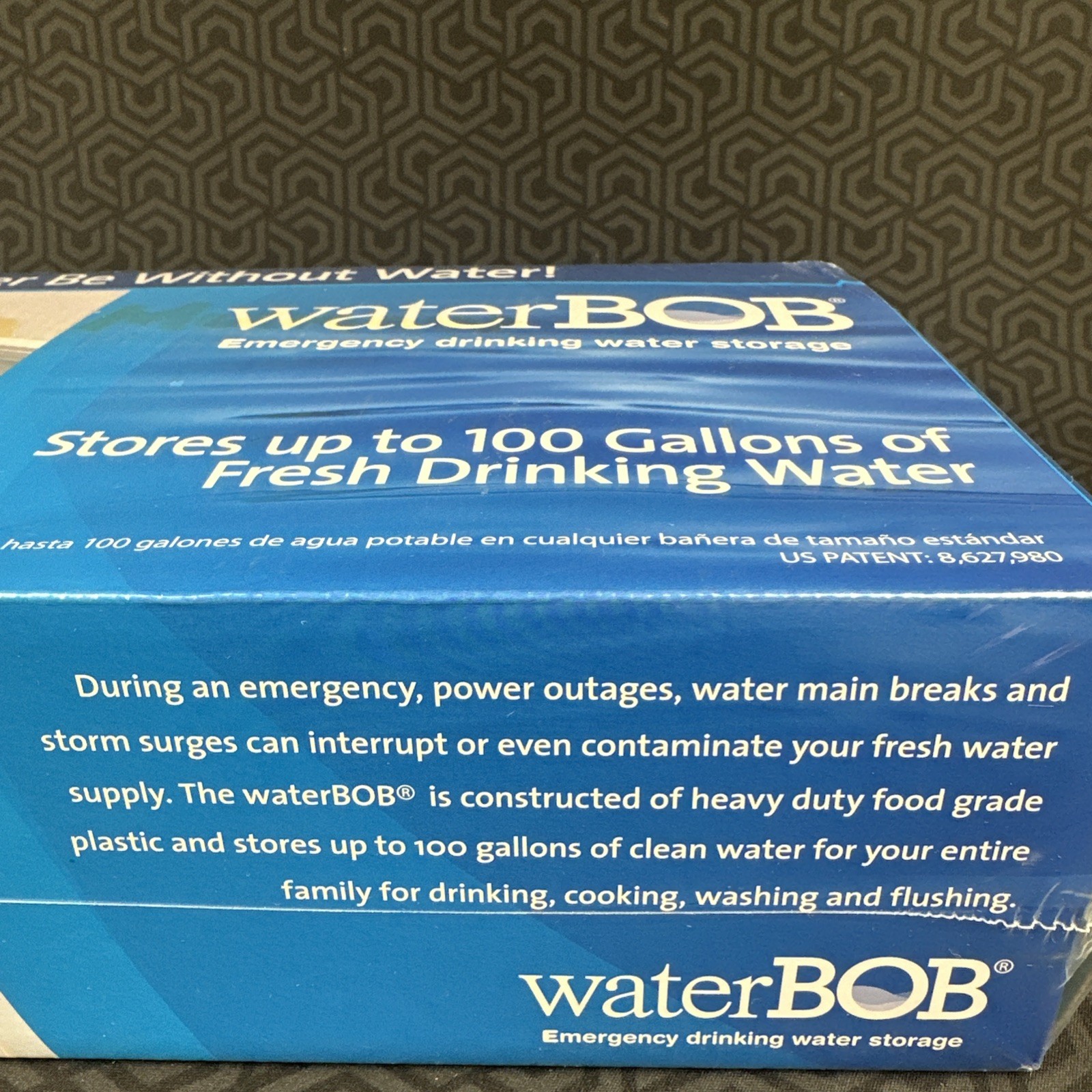 WaterBOB Bathtub Emergency Drinking Water Storage Container 100 gallons Sealed
