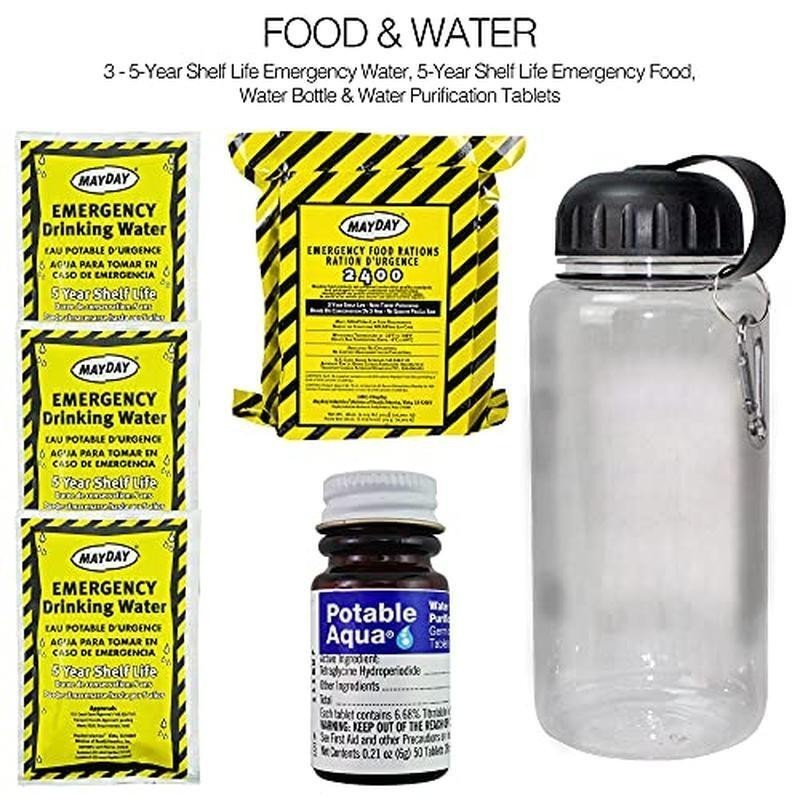 Emergency Survival Kit 1-Person 72 Hour Backpack First Aid Food Water Blanket US