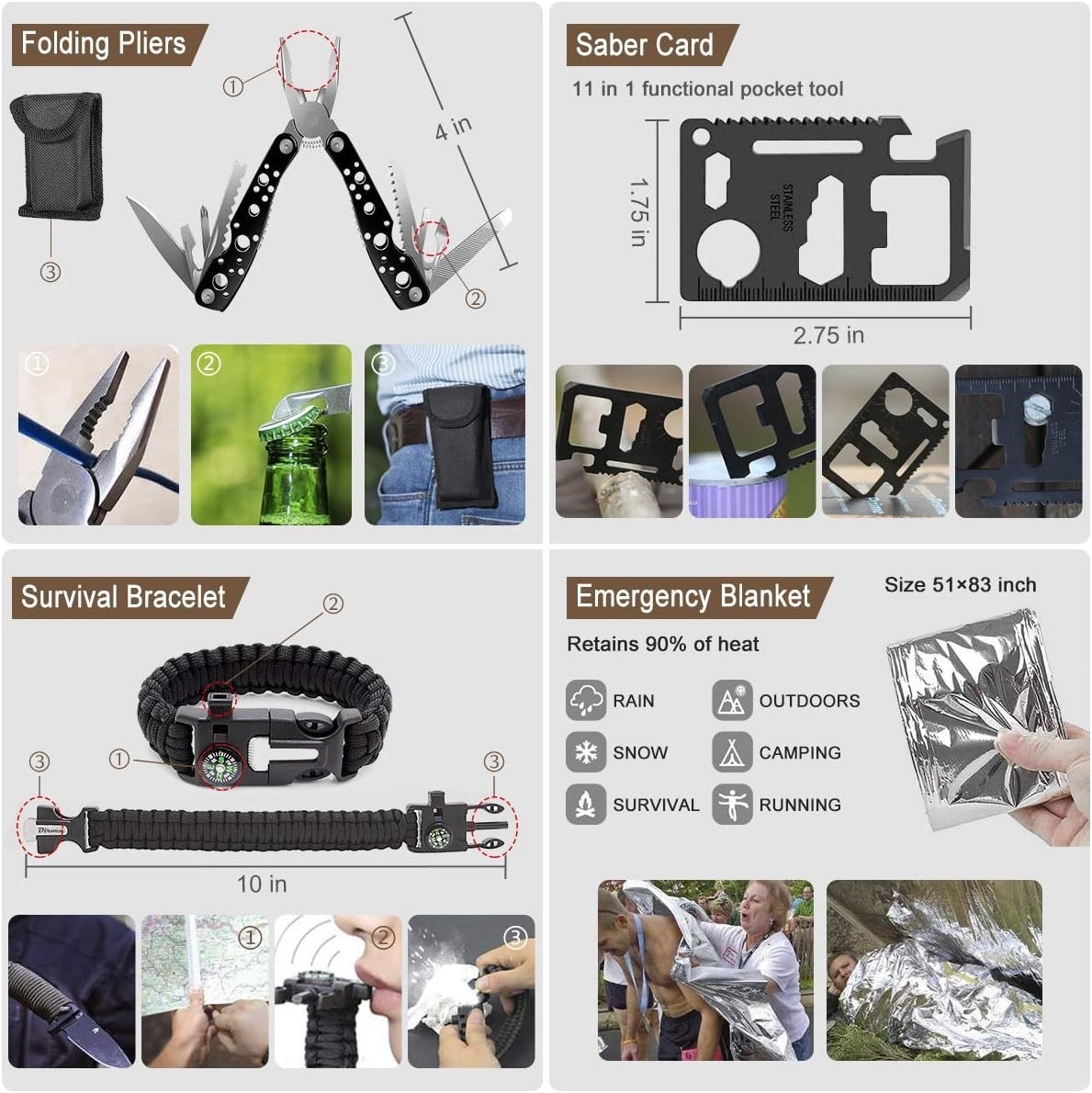 Emergency Survival Kit First Aid Gear Molle Pouch Tent Outdoor Camping