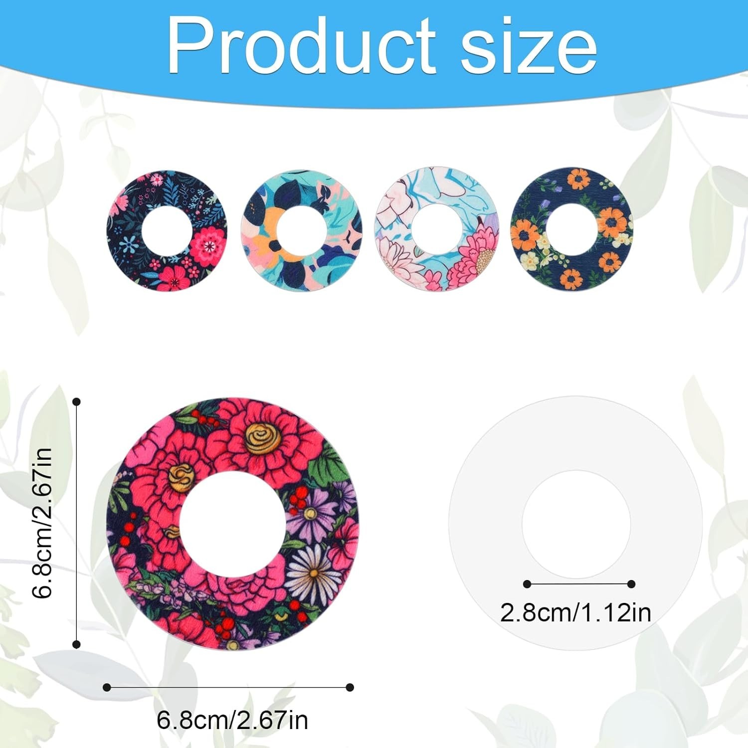 25Pcs Waterproof Flower Pattern Sensor Covers for Libre 1/2 – Breathable, Non…
