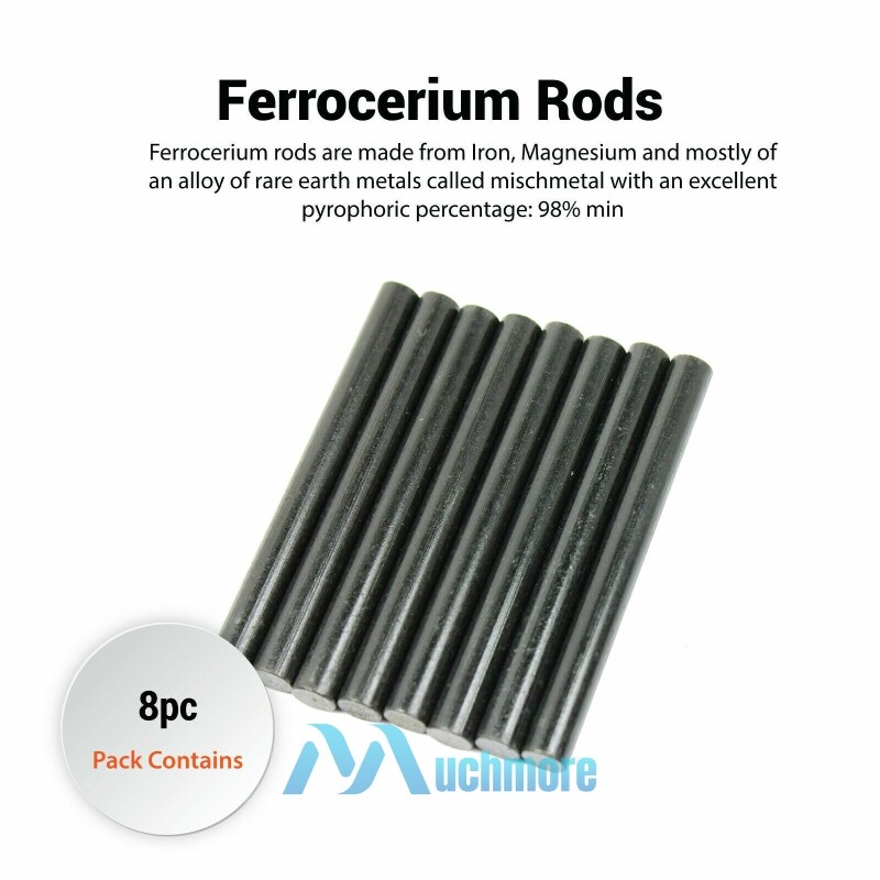8~40Pcs Ferrocerium 5/16″ Flint Fire Starter Magnesium Rod Survival Lighter Kit