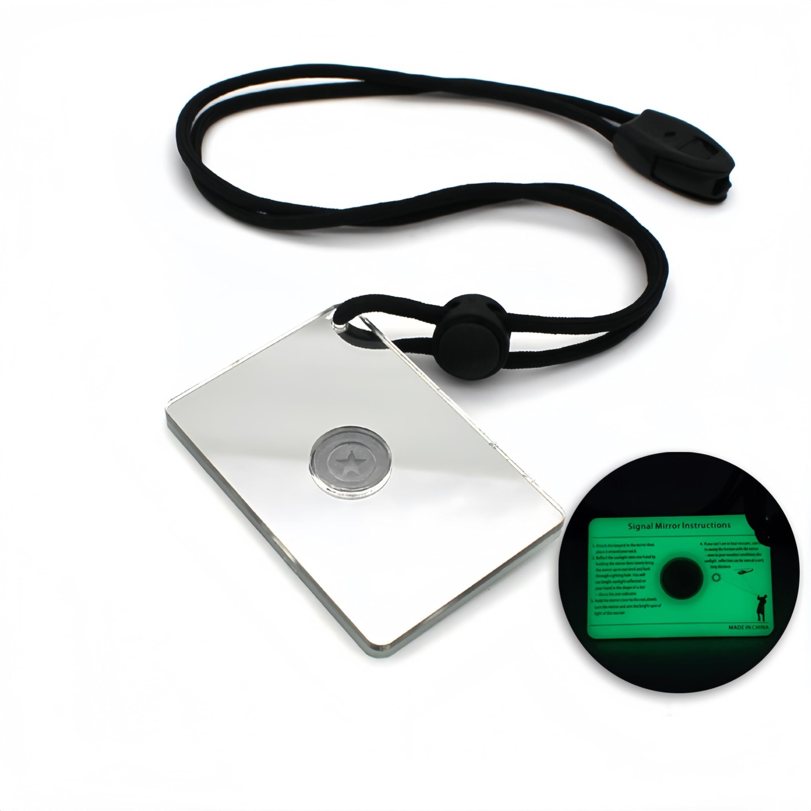 Signal Mirror Survival Kits Military Grade, 2 x 3 in Camping Mirror with Surv…