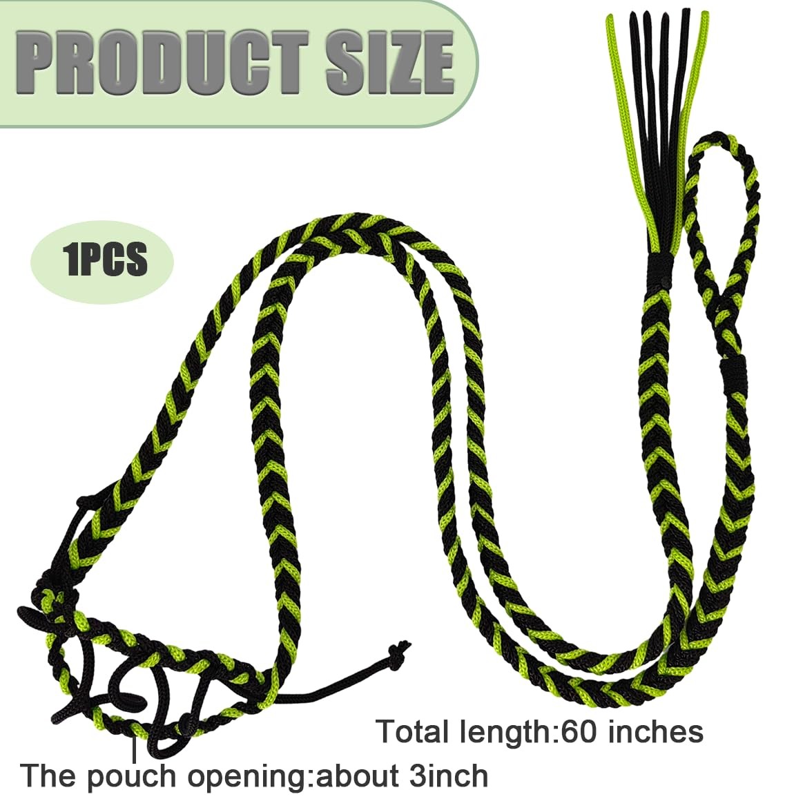 Balearic Shepherd Sling,Handcrafted Braided Old-Fashioned Black,green