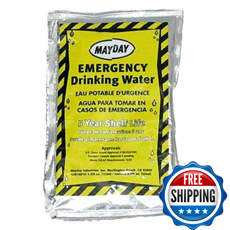 Mayday Industries Mayday Emergency Water Pounches- 100 Pure Survival Water –
