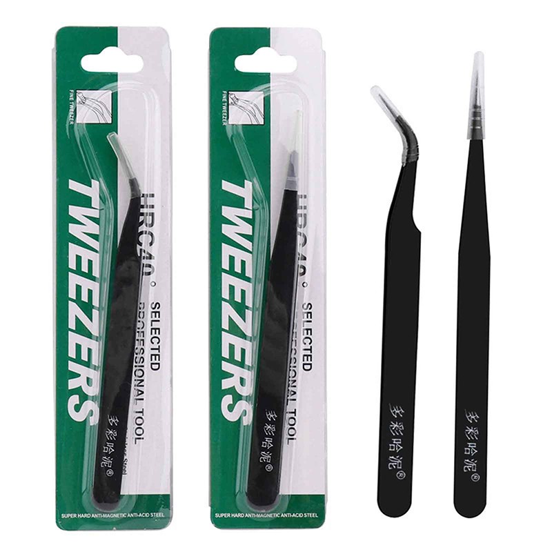 1/2Pcs Anti-static Tweezers Set Pointed Curved Tweezer Precision Repair Tools