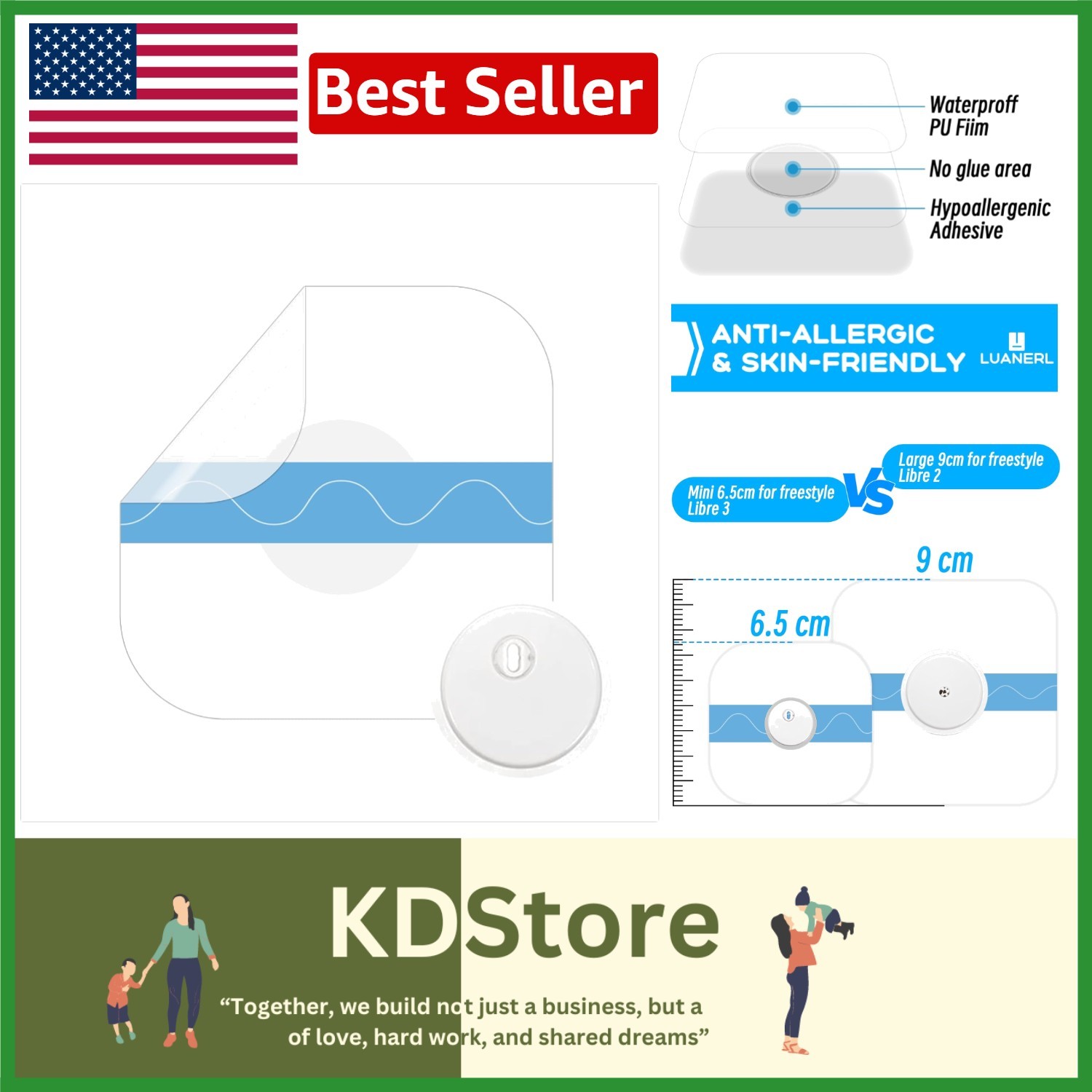 Waterproof Libre 3 Sensor Patches – 100 Pack