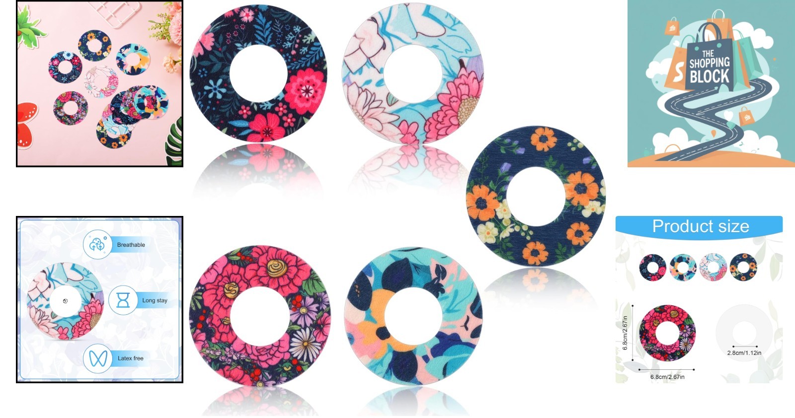 25Pcs Waterproof Flower Pattern Sensor Covers for Libre 1/2 – Breathable, Non…