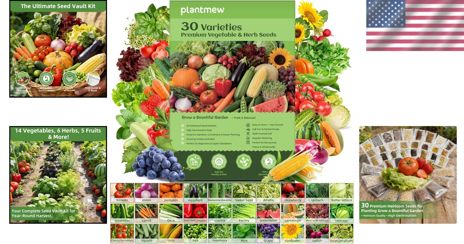 Seed Vault】 Heirloom Vegetable Seeds Planting Kit – 15,000+ Non-GMO Seeds for…