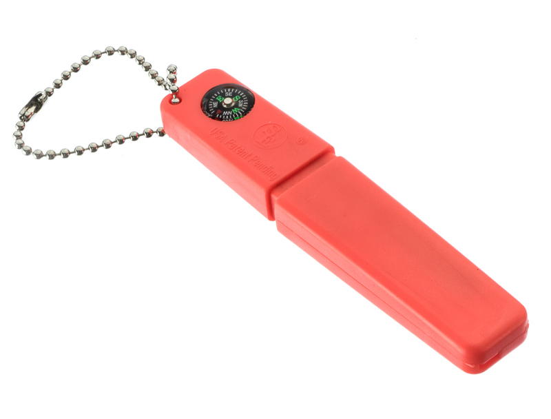 3-in-1 Survival Emergency Fire Starter Compass Flint Striker Whistle Key Chain