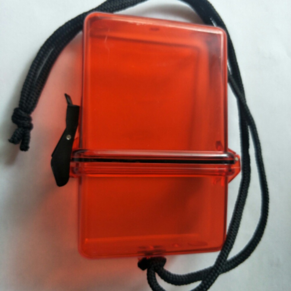 Outdoor Waterproof Pockets Storage Box in Red Translucent Plastic for Travel