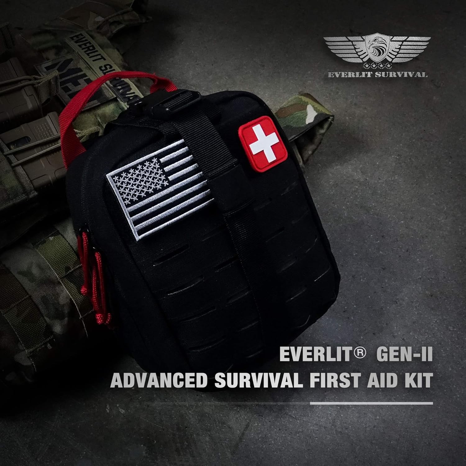 Survival Upgraded Survival First Aid Kit Emergency Gear Trauma Kit with 1000D Ny