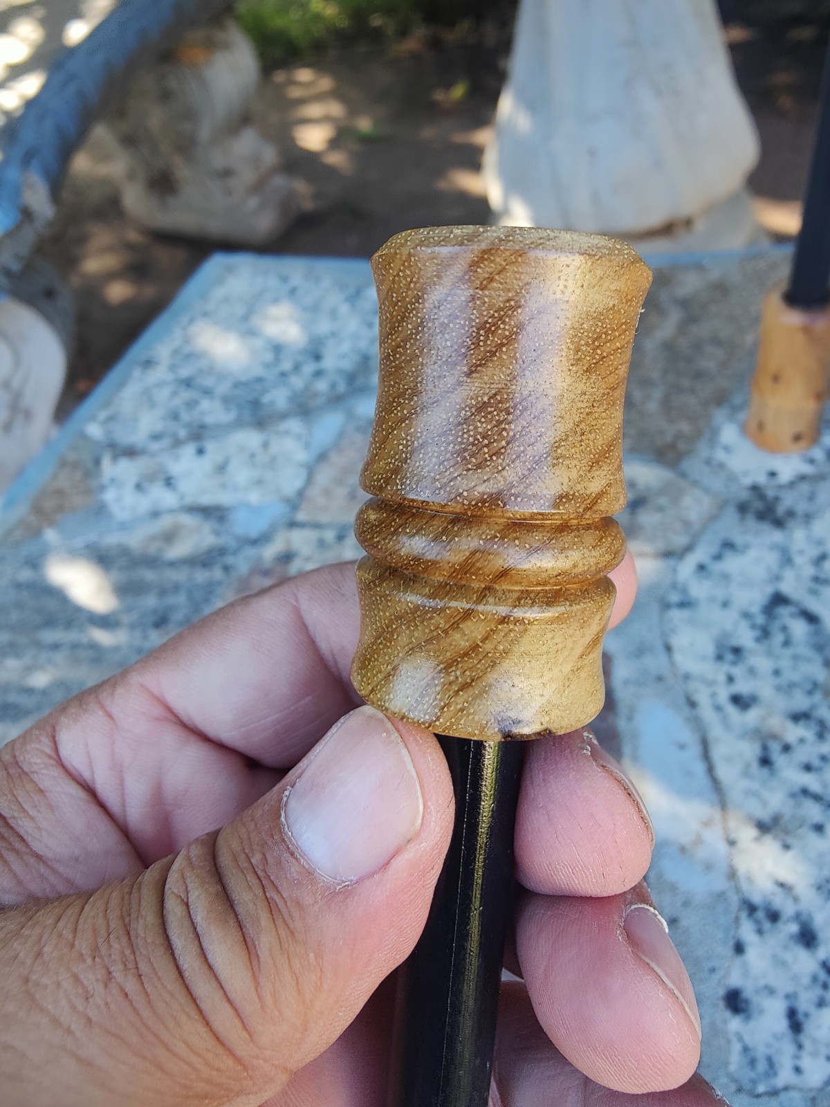 Bushcraft 5″ x 1/2 ” ferrocerium rod Black limba wood handle | | mischmetal