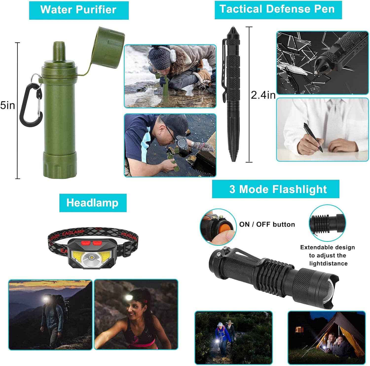 Survival Gear Professional Kit and Large Camping Backpack,First Aid Kit for Adve