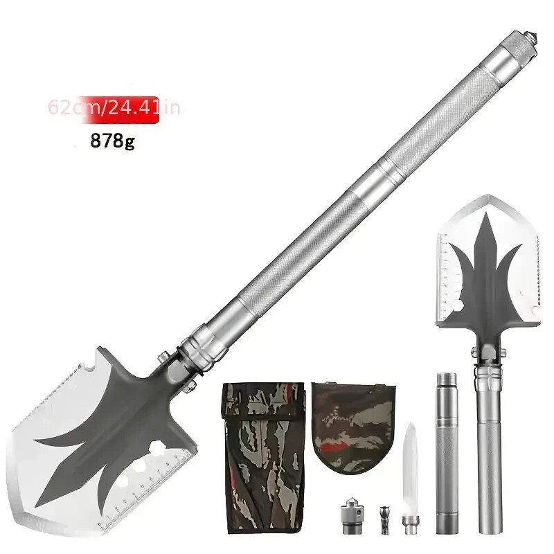 Multifunctional Foldable Shovel, Stainless Steel EDC Tool For Outdoor Camping