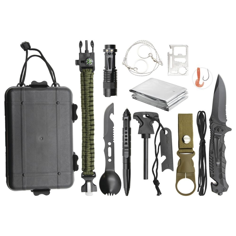 12 in 1 Survival Kit w Case Outdoors Camping Scouting Hunting Fishing