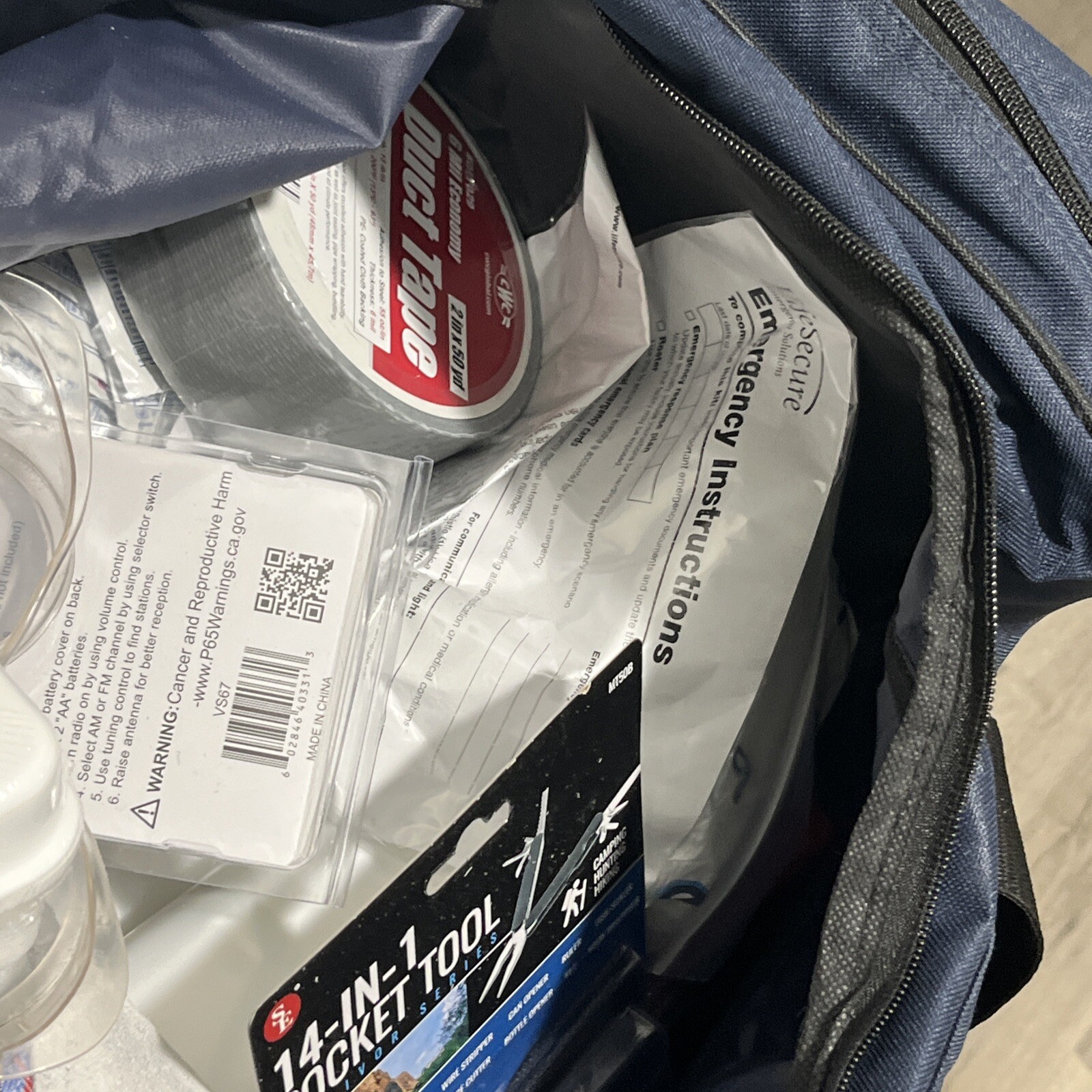 LIFESECURE Survival Kit: 97 Components, Duffel Bag, 10 People Served 31XR15