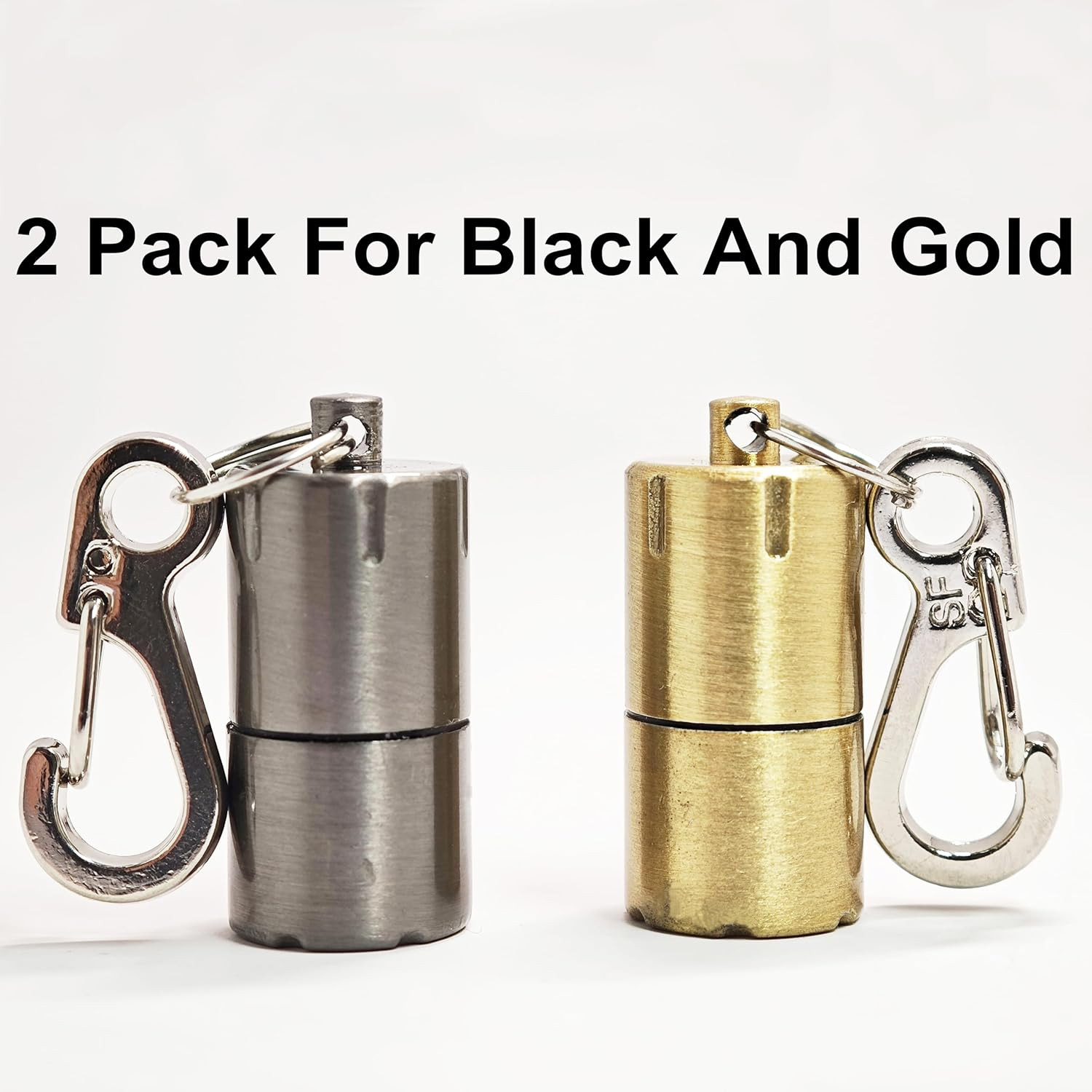 2 Pack Black Gold Keychain Peanut Lighter EDC Mini Waterproof Lighter For