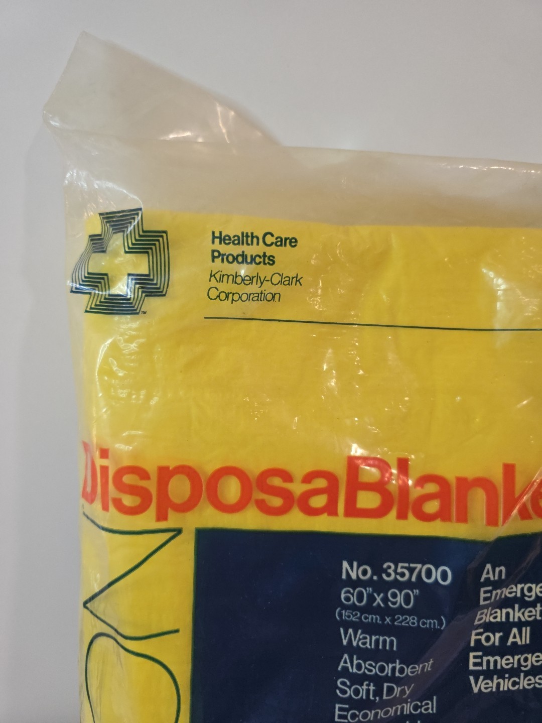 Emergency Blanket Vintage 1979 60″ X 90″ Camping Cold Weather Yellow Disposable