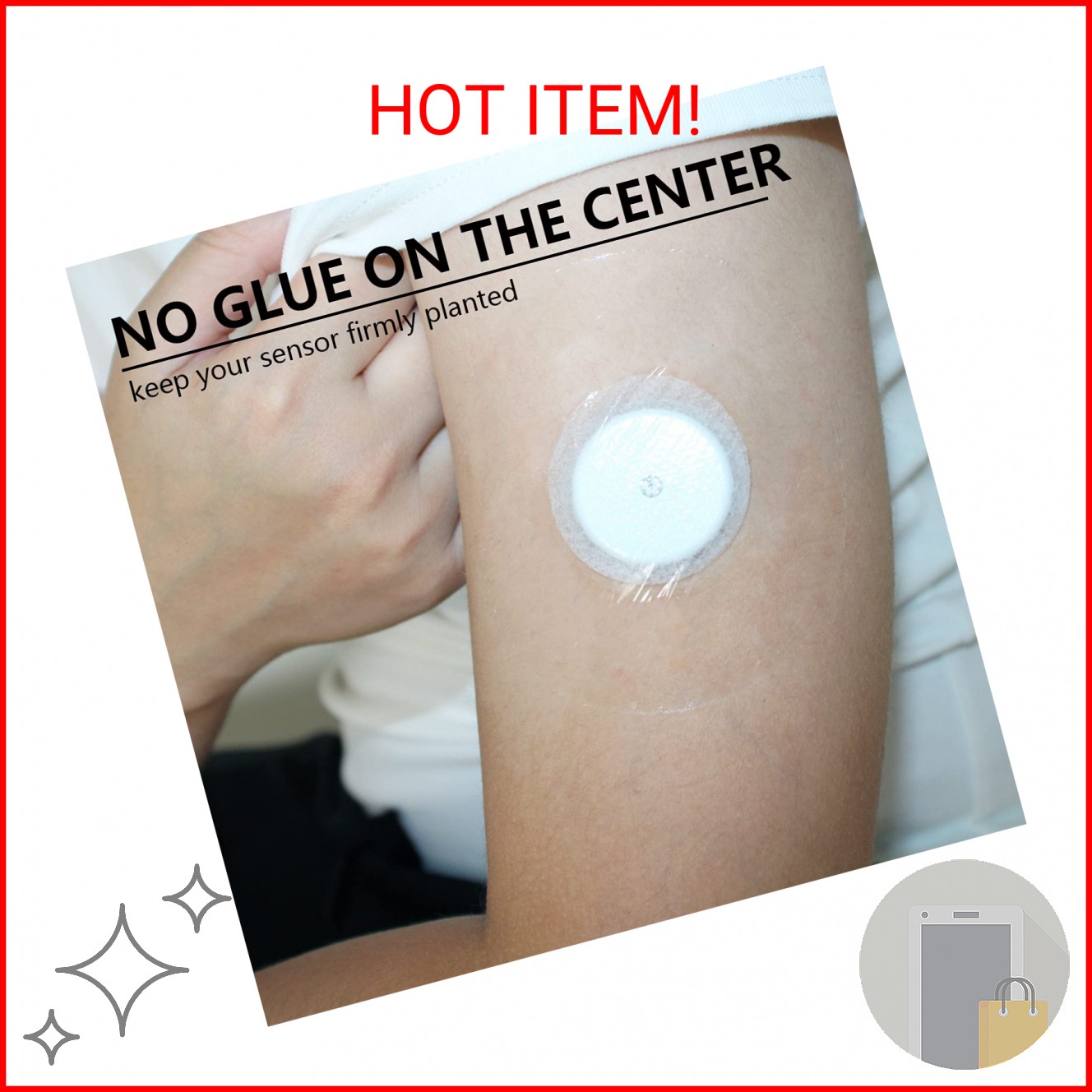 Sensor Covers for Libre 2/3/Plus, 55 Pack Waterproof Adhesive Patches,Transparen