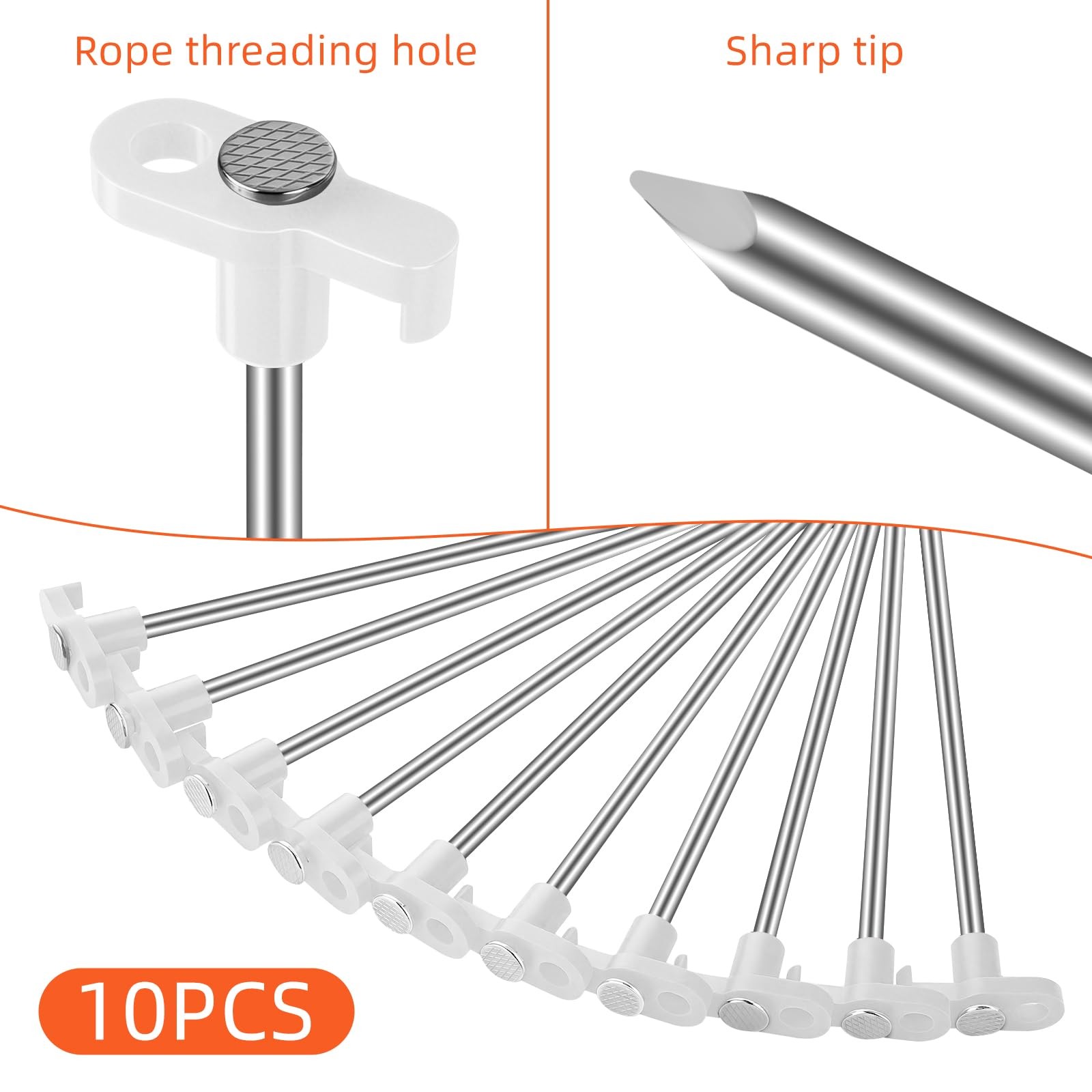 JBPZNJZZ Tent Stakes Heavy Duty Camping 7 inches (About 18 cm) White