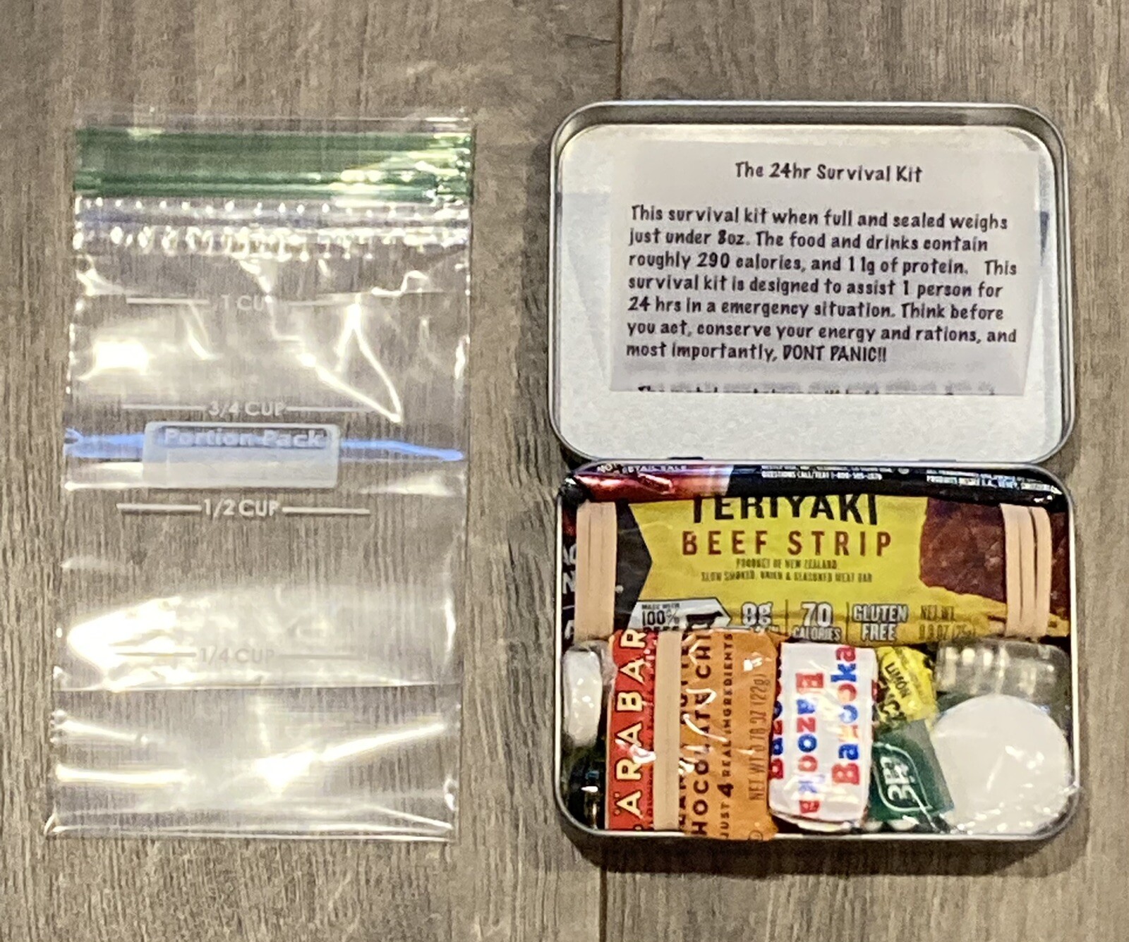 24 Hour Survival Kit With Rations And First Aid. Military & Backpacking