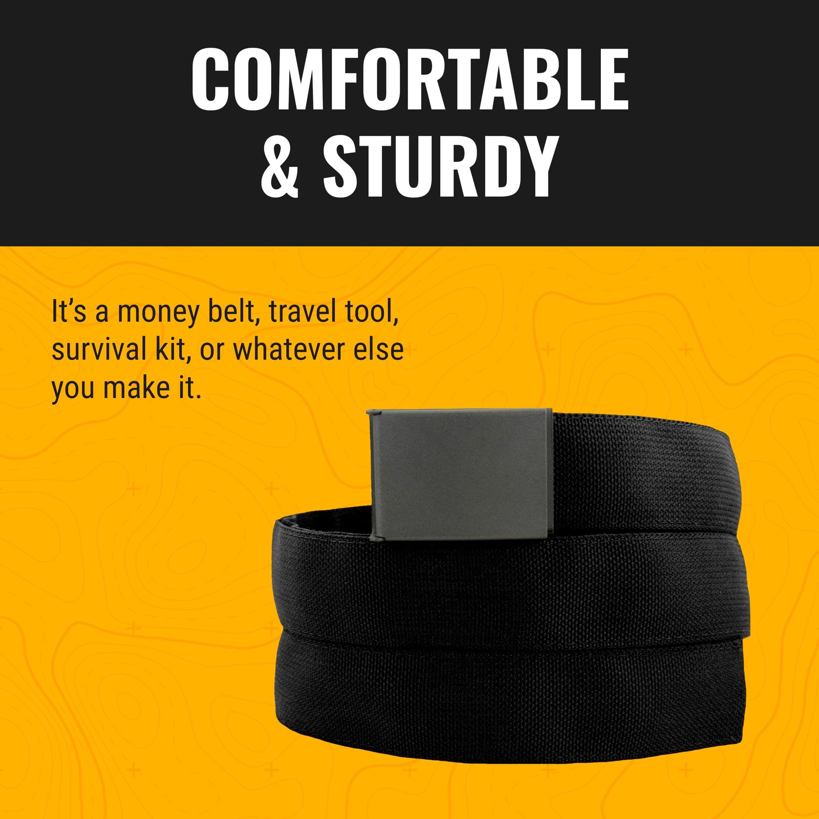 Cache Belt for Men with Pocket, Adjustable Anti-Theft Nylon Belt with Stainle…