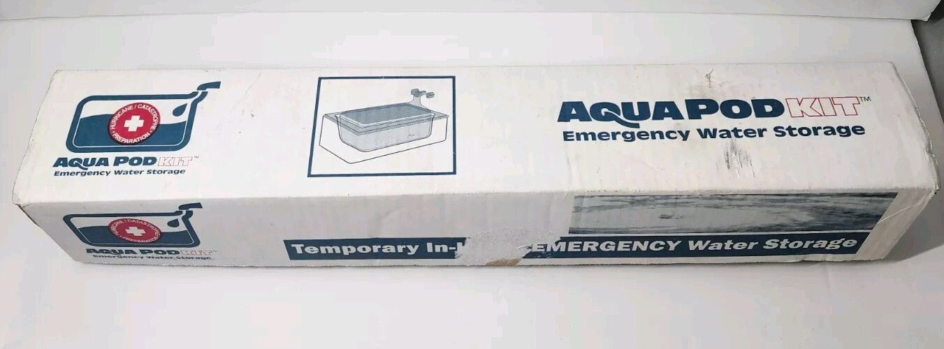 New Unused AquaPod Kit Temporary In-Home Bathtub Emergency Water Storage 65 Gal