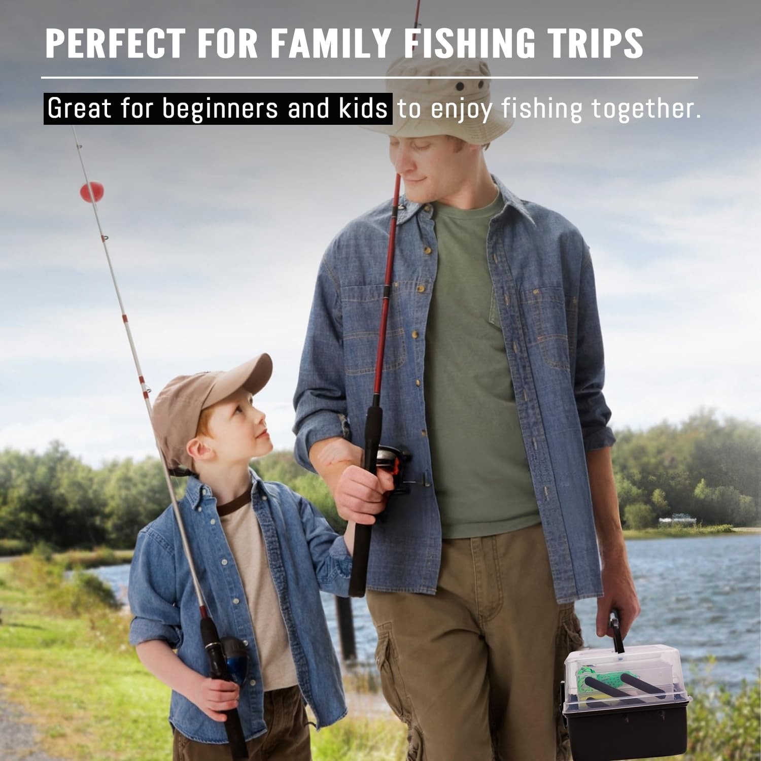 Vipfish 448-Pcs Fishing Lures Kit – Complete Large 448PCS-Black, 448PCS-Black