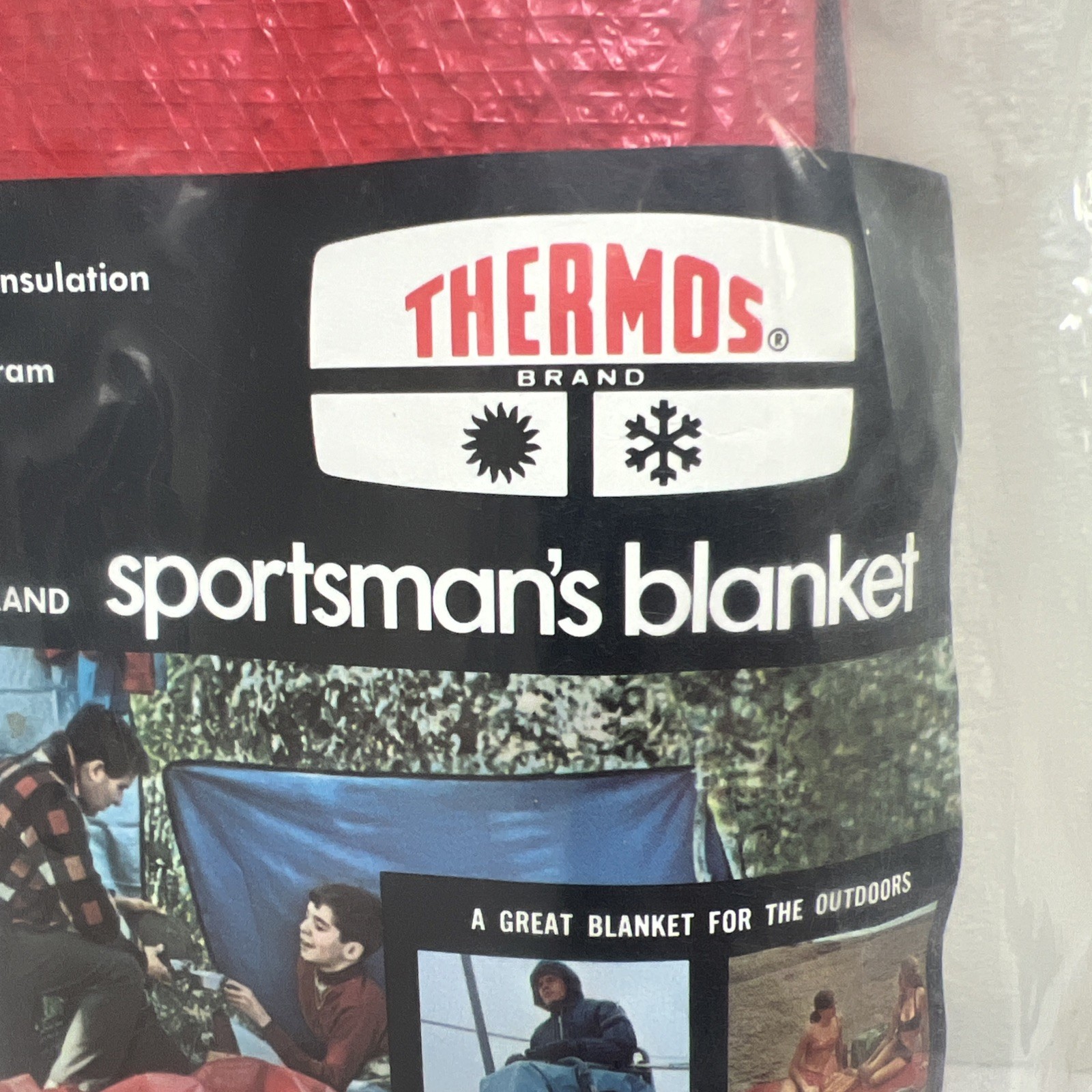 Vintage Thermos All-Weather Space Brand Sportsman’s Blanket Red 56”x84”
