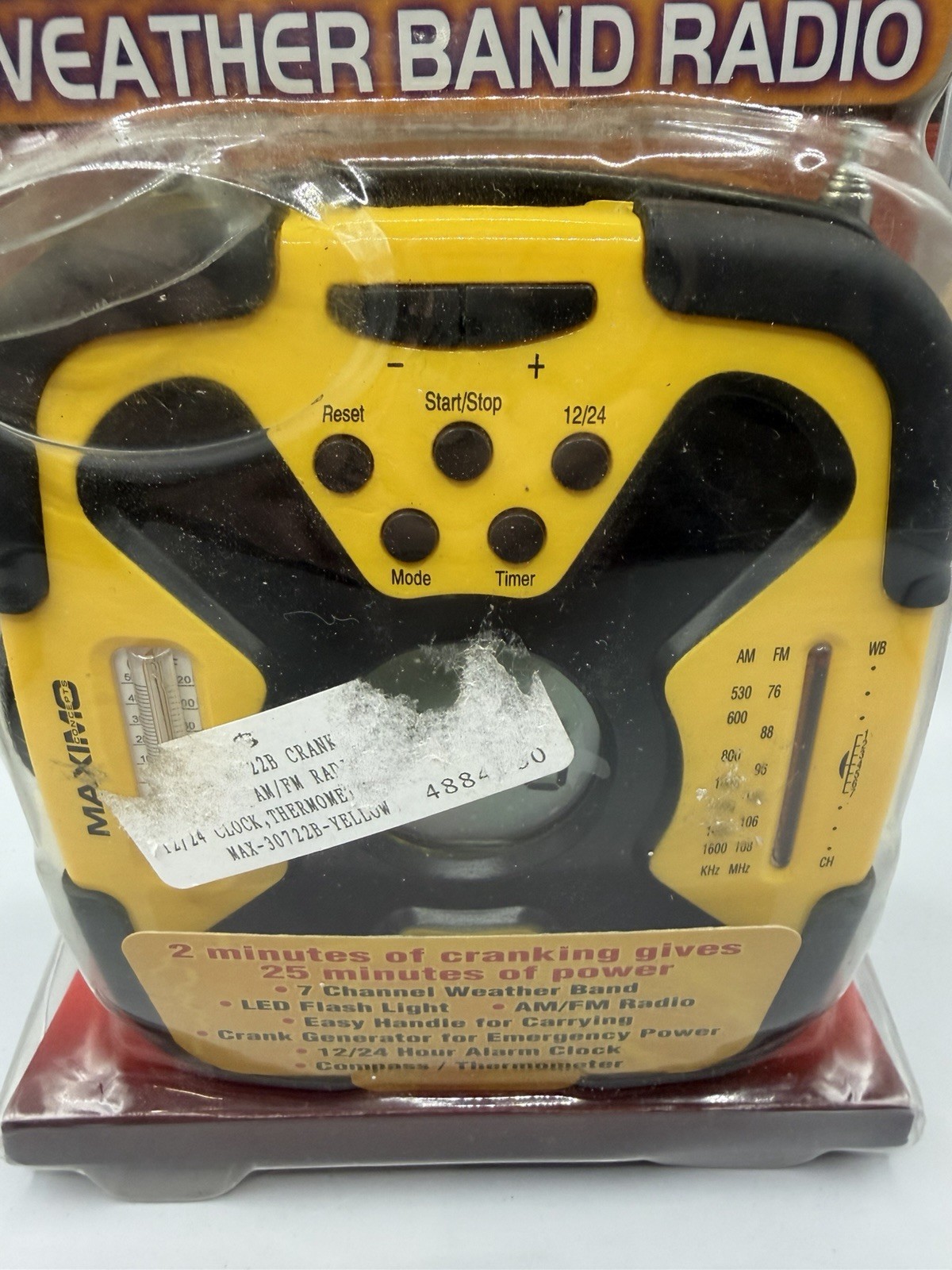 Maximo Emergency Power Generator Weather Band Radio Yellow New Sealed